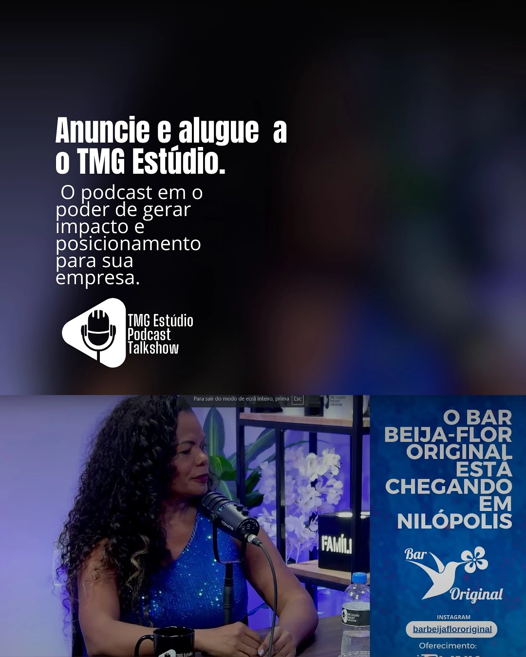 Produção de conteúdo no TMG Estúdio